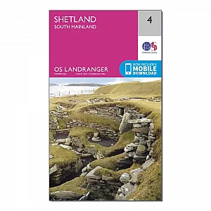Landranger 4 Shetland South Mainland Map With Digital Version Pink