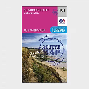 Landranger Active 101 Scarborough Bridlington and Filey Map With Digital Version Pink