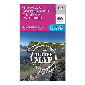 Landranger Active 157 St Davids and Haverfordwest Map With Digital Version Pink