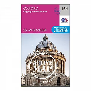 Landranger Active 164 Oxford Chipping Norton and Bicester Map With Digital Version Pink